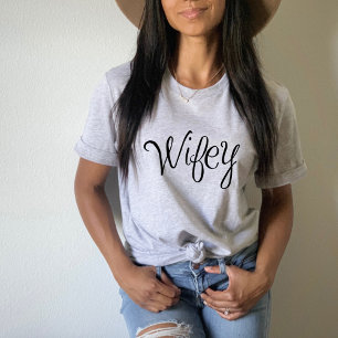 Wifey Cute Black Script Women's Wedding T-Shirt