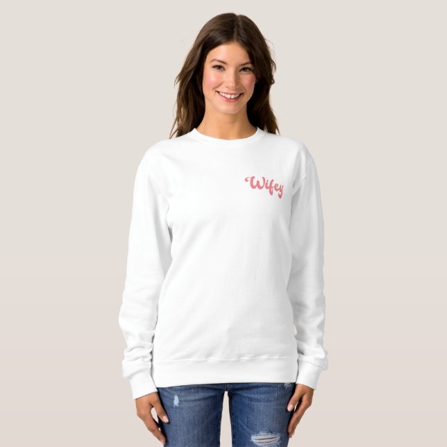 Wifey cute retro design sweatshirt (Front Full)