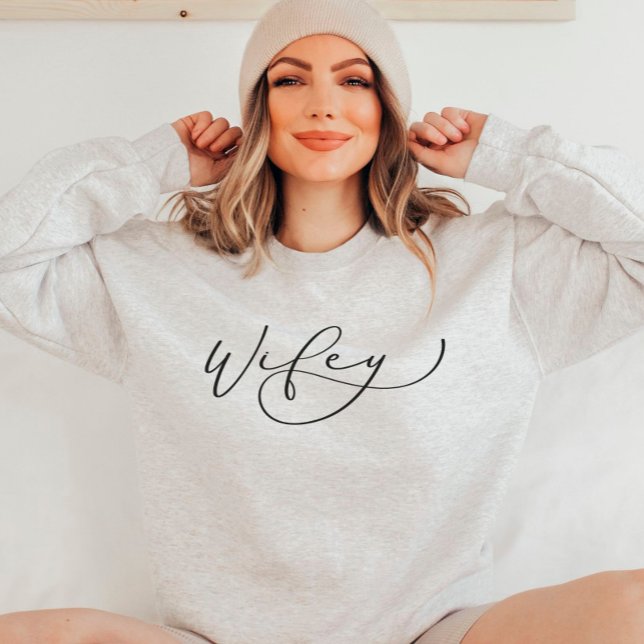 Wifey Cute Script Newlywed Sweatshirt (Creator Uploaded)