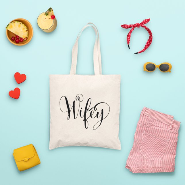 Wifey Elegant Black Script Womens Tote Bag (Creator Uploaded)
