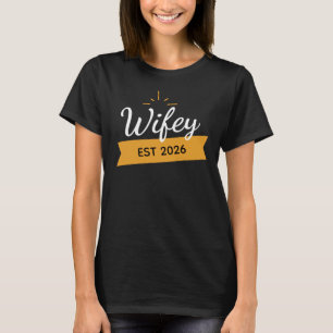 Wifey Est Custom Gold Bride, Fiance Gift T-Shirt