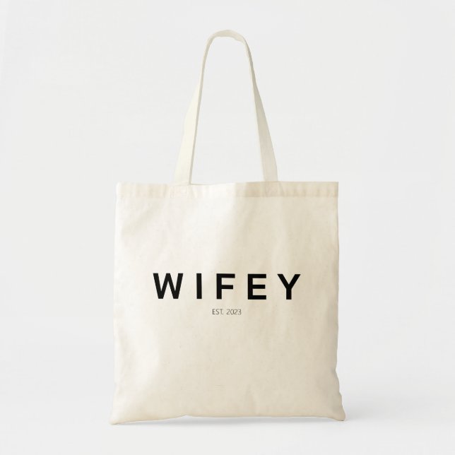 “Wifey” Established Customisable Year Tote Bag (Front)
