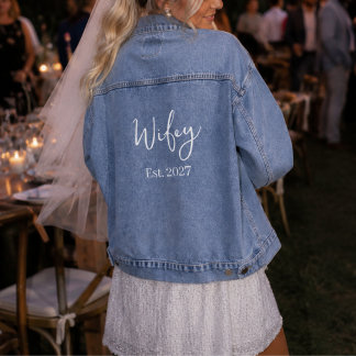 Wifey Established Date, Just Married Denim Jacket