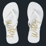 Wifey Flip Flops with Gold Foil Typography<br><div class="desc">Wifey Flip Flops with Gold Foil Typography</div>