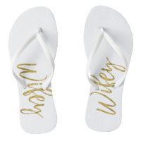 Wifey Flip Flops with Gold Foil Typography