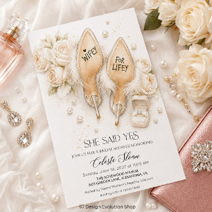 Wifey for Lifey High Heels Bridal Shower Invitation