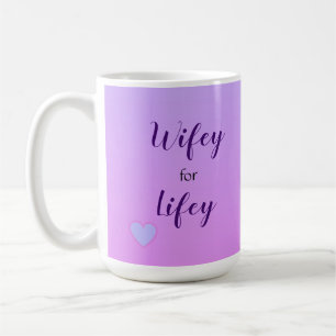 Wifey for Lifey Pink and Lilac Obmre Background Coffee Mug