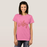 Wifey Gold Foil and Pink Typography Shirt<br><div class="desc">Wifey Gold Foil Typography and Pink T-Shirt for a newlywed to wear on her honeymoon.</div>