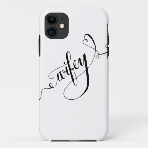 Wifey Hand Written Lettering Calligraphy Heart Case-Mate iPhone Case