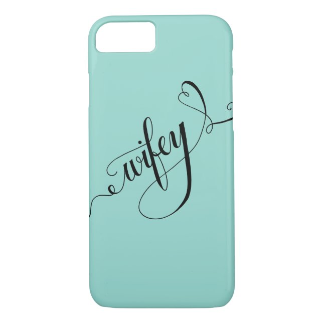 Wifey Hand Written Lettering Calligraphy Heart Case-Mate iPhone Case (Back)