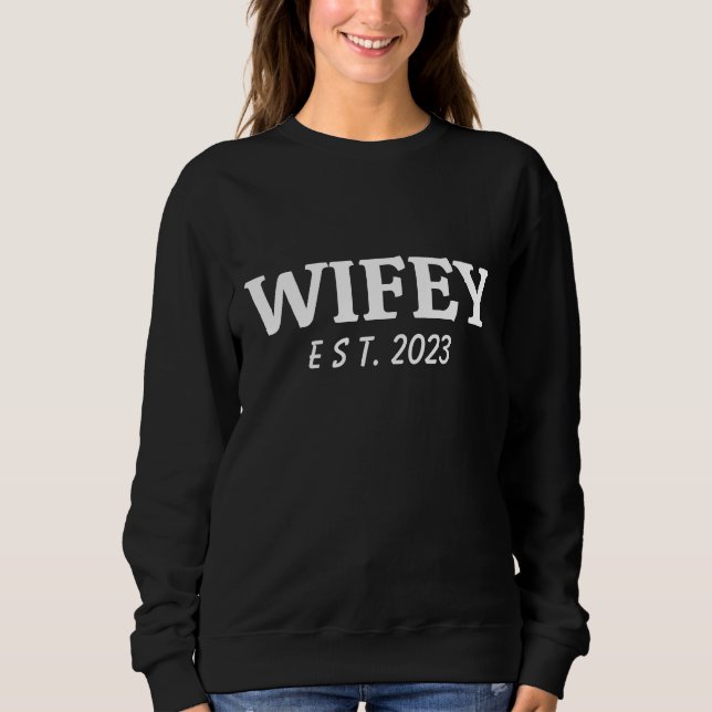 Wifey/Husby Custom Bride, Fiance Gift Sweatshirt (Front)