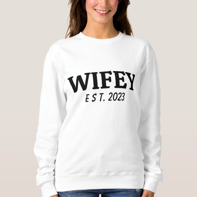 Wifey/Husby Custom Bride, Fiance Gift Sweatshirt (Front)