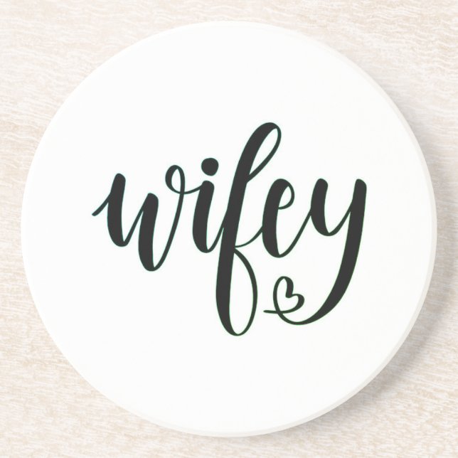 Wifey Lettering Coaster (Front)