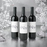 Wifey Modern Black Script Diamond<br><div class="desc">Modern script wifey wine labels with the diamond over the i for the bachelorette party,  bridal shower or future Mrs gift.</div>