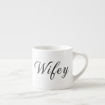 Wifey Modern Black Script White Womens