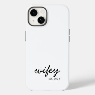 Wifey Modern Minimalist Script Personalised Bride Case-Mate iPhone 14 Case