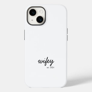 Wifey Modern Minimalist Script Personalised Bride iPhone 14 Case