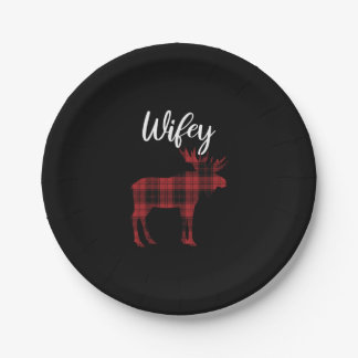 Wifey Moose Matching Family Christmas Pyjamas Paper Plate