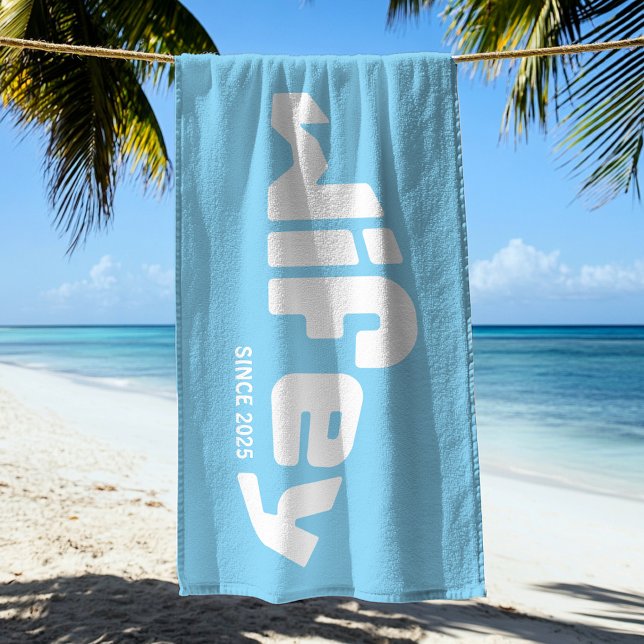 Wifey Newlywed Bride Aqua & White Beach Towel (Creator Uploaded)