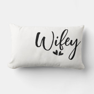 Wifey, Personalised minimalist wedding pillow