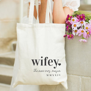 WIFEY   Personalised New Mrs Tote Bag
