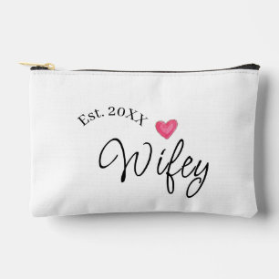 Wifey red heart est. Year future wife valentine's  Accessory Pouch