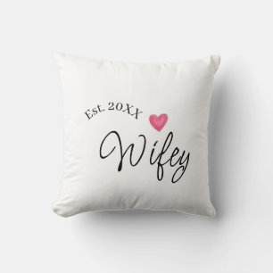Wifey red heart est. Year future wife valentine's  Cushion