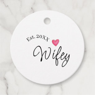 Wifey red heart est. Year future wife valentine's Favour Tags
