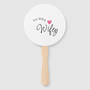 Wifey red heart est. Year future wife valentine's Hand Fan