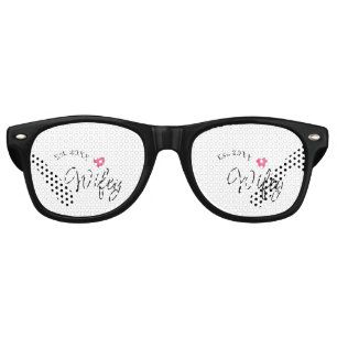 Wifey red heart est. Year future wife valentine's  Retro Sunglasses