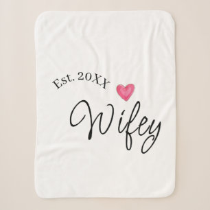 Wifey red heart est. Year future wife valentine's Sherpa Blanket