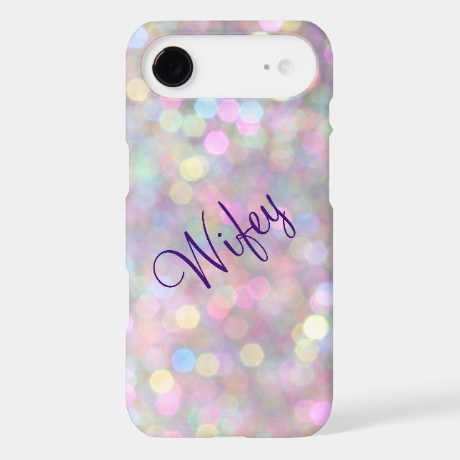 Wifey Sparkly & Colourful iPhone 7 Case (Back)