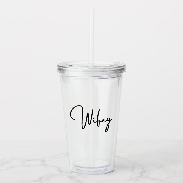 Wifey Tumbler 16oz, Clear (Front)