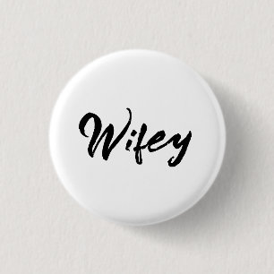 Wifey vintage Black Script Womens 3 Cm Round Badge