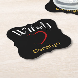 Wifey Wedding Anniversary Party Paper Coaster