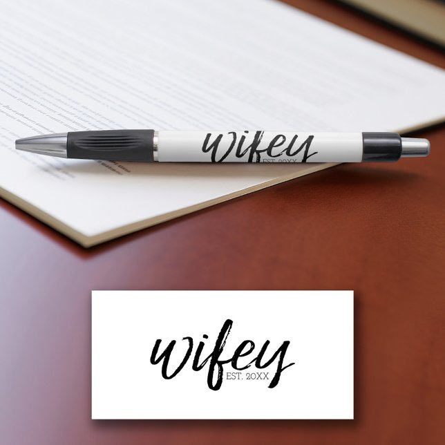 Wifey - Whimsical Black Calligraphy for the Bride (Personalized pen)