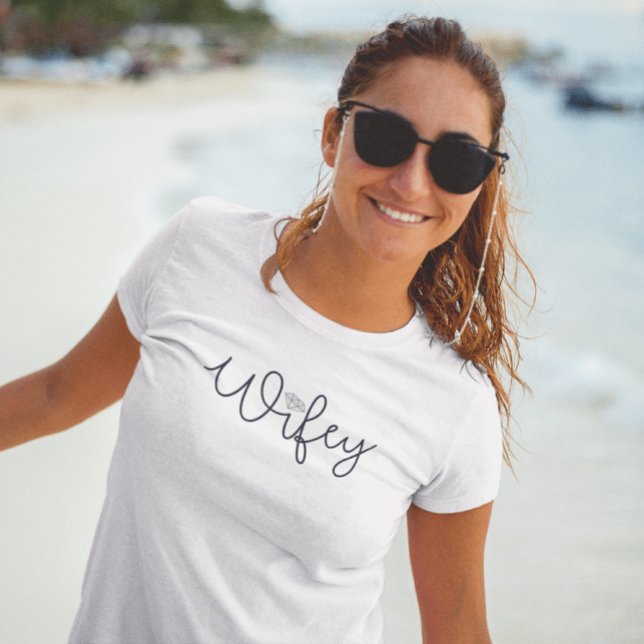 Wifey with Diamond / Bride Honeymoon Bachelorette  T-Shirt (Creator Uploaded)