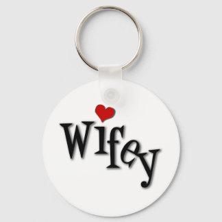 Wifey With Funky Red Heart Key Ring