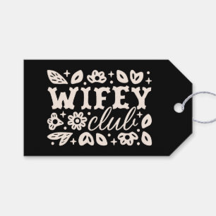 Wifey wives club cowboy dark western party black gift tags