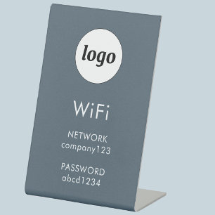 WiFi Code Logo Business Internet Charcoal Grey Pedestal Sign