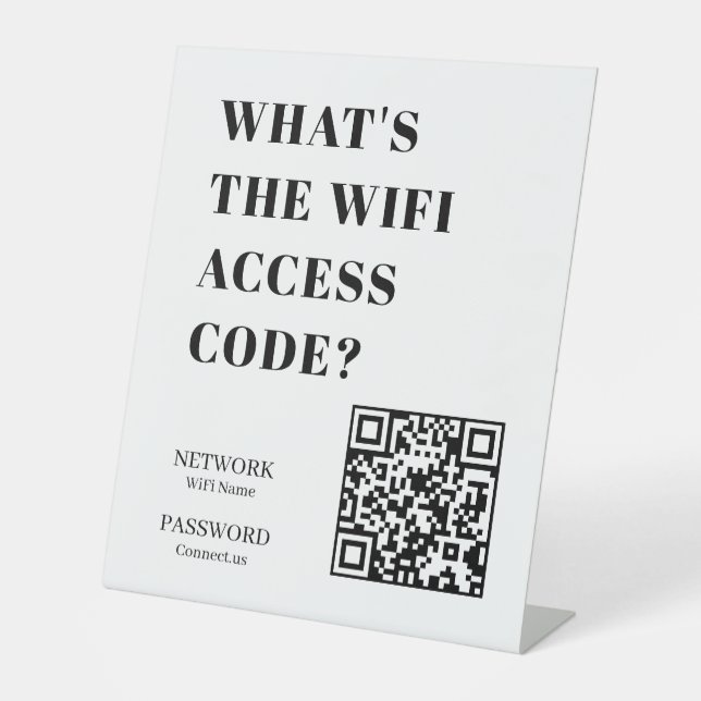 WiFi Code QR | Custom Network Scan to Connect Sign (Front)