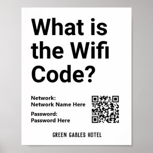 WiFi Code with QR Code on a Poster
