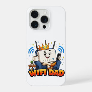 WIFI DAD Funny Router Character iPhone 15 Pro Case