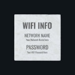WiFi Details Simple Black Typography Stone Magnet<br><div class="desc">A great idea to keep your WiFi details always readily available for guests to your home,  with this magnet for your fridge,  in simple style with black sans typography on a background. Easily personalise with your own network information and password.</div>