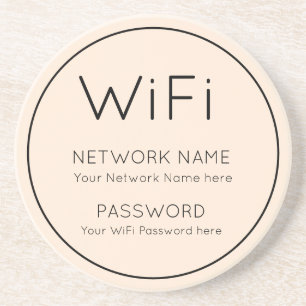 WiFi Details Simple typography Single Line Border Coaster