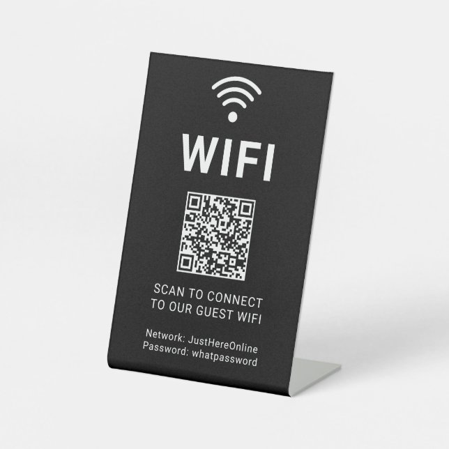 Wifi Info Sign Connect Online Minimal Modern (Front)