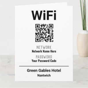WiFi Instructions With QR Code Card