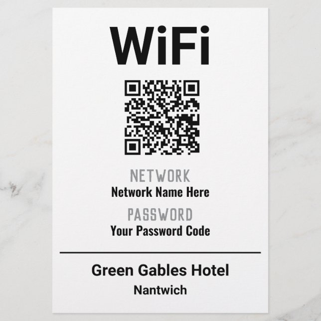 WiFi Instructions With QR Code Flyer (Front)