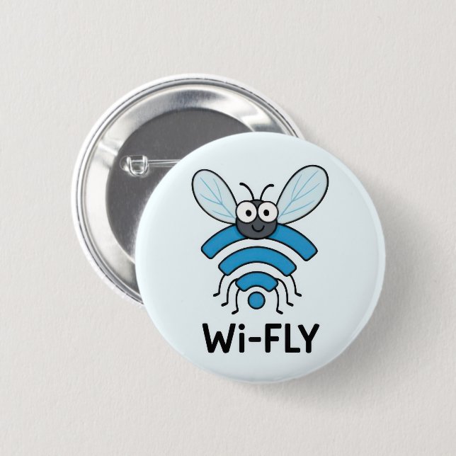 Wifi Internet 6 Cm Round Badge (Front & Back)