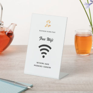 Wifi internet business logo white pedestal sign